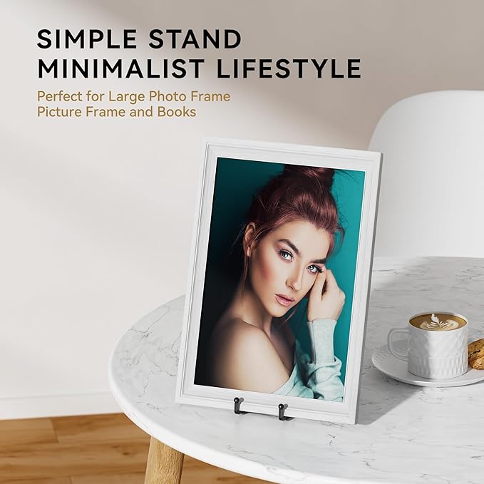 IPAME 12 Inch Large Plate Stands for Display - Metal Picture Frame Easel Stands for Plates, Books, Platters, Plaques, Decor (2 Pack)