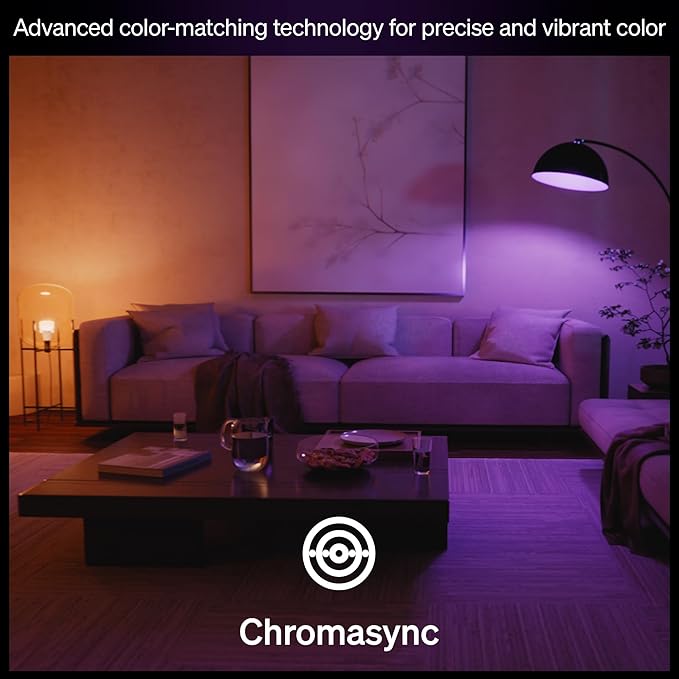 Philips Hue Smart LED A19 Bulb 4-Pack, White Color Ambiance, E26 Base, 7.2W, Full Spectrum Light 1000K-20000K, 810 Lumens, Dimmable, Works with Alexa, Google,& Apple Home