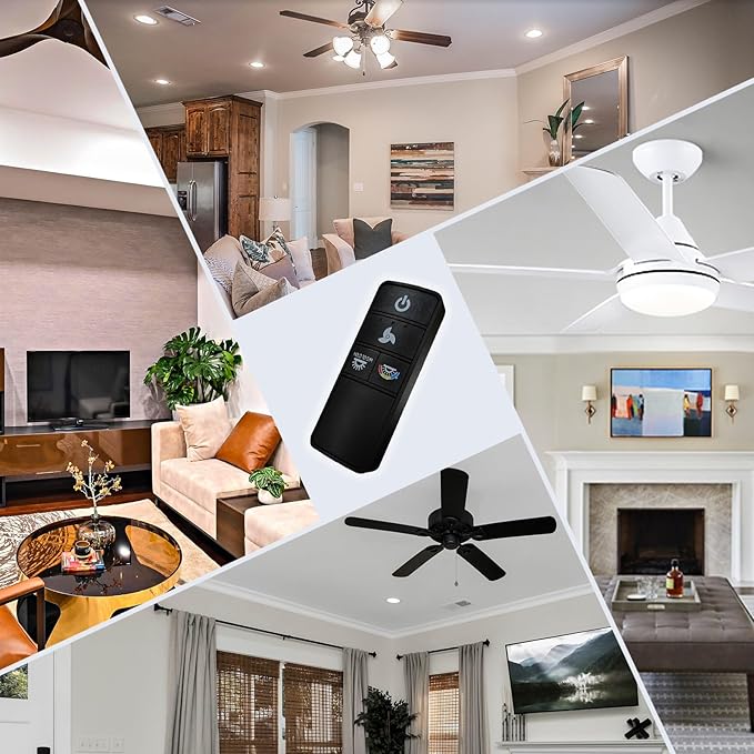 TX028C-S Ceiling Fan Remote Control for Hampton Bay, Hunter, Harbor Breeze - 3 Speed, Light Dimmer Compatible with TX028C, KUJCE10320/TR222A,2AAZPHD3/HD3,98130