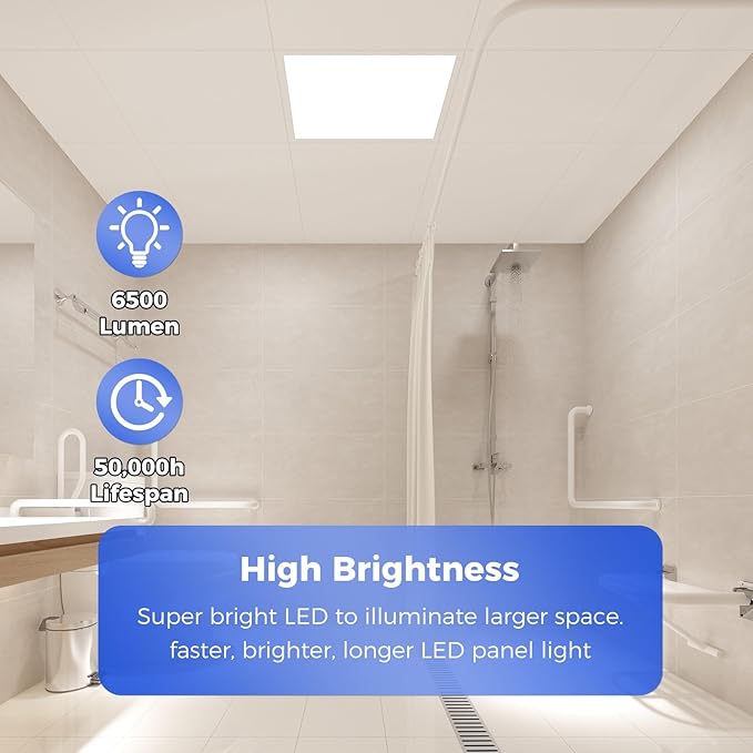 Aphyni 18 Pack 2x2 LED Flat Panel Light, Dimmable Office Kitchen Flush Mount Ceiling Light Panel,Bright 6500LM,Dimmable,Selectable Features, 3000K/4000K/5000K/5700K/6500K, 30W/35W/40W/45W/50W