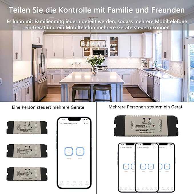 Newgoal 2 Channel EWelink Wireless Switch with Enclosure WiFi Switch Module Remote Control DIY Smart Home Bluetooth Relay 7-32V Power Input Compatible with Alexa Google Home