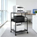 GCCSJ Large Printer Stand，3 Tier Printer Cart with Adjustable Storage Shelf，23.6 x18.9 x 29.5 inches Printer Stand for Home Office, Stands for Heat Press Scanner Fax, Industrial Style, Black