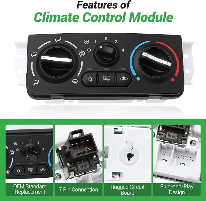 599-141 AC Climate Control Module Compatible with 2005-2010 Chevrolet Cobalt/2007-2010 Pontiac G5 A/C Heater Control Panel Switch, 599141 Air Conditioning Temperature Control Head Unit