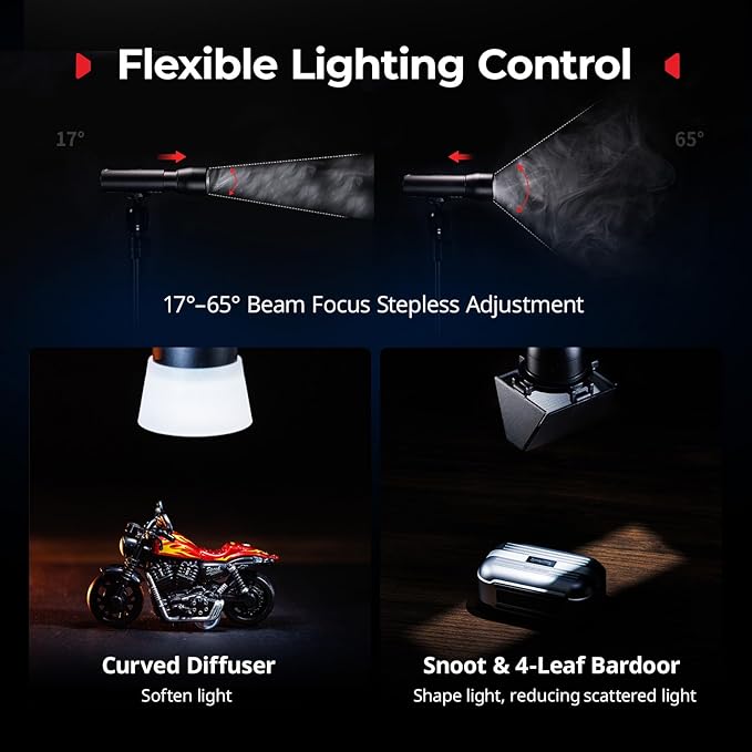 SmallRig RF 05B Portable LED Photography Flashlight 1900K-8000K, 2600mAh 5W-8W - Image 3