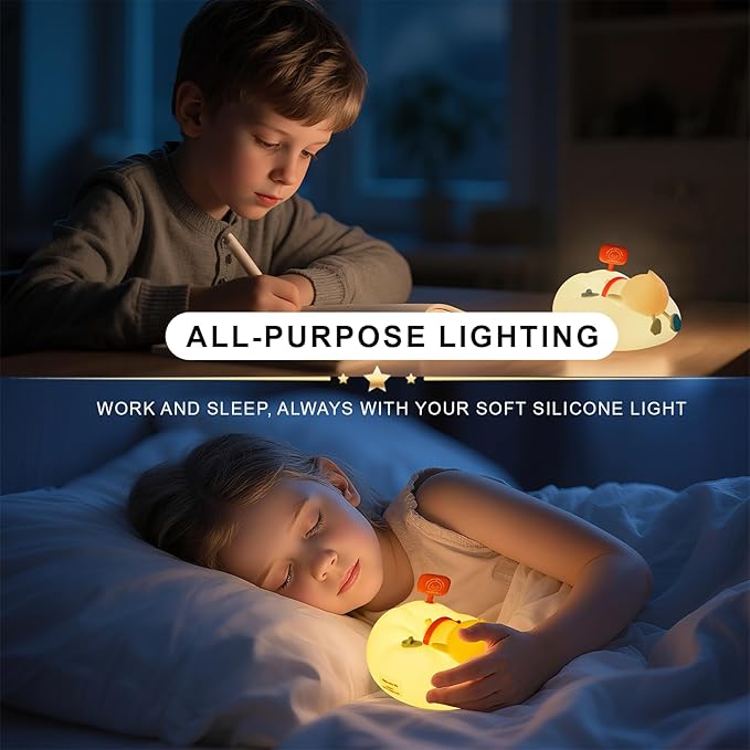 AuroraNiteBeam Duck Night Light for Kids, 3 Brightness Levels LED Nursery Lamp Dimmable & Rechargeable, Duck Silicone Lamp for Bedroom/Nursery,Room Decor Lamp Gift for Adult Toddler/Boys/Girls