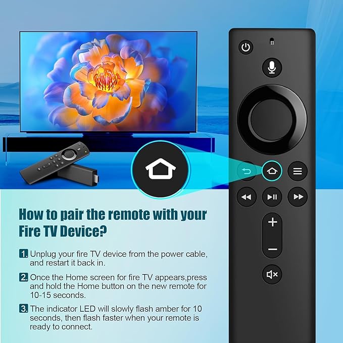 L5B83H Replacement Remote Control with Voice Function Fit for Amazon SecoundGen TVCube, TV Stick 1st Gen & SecondGen