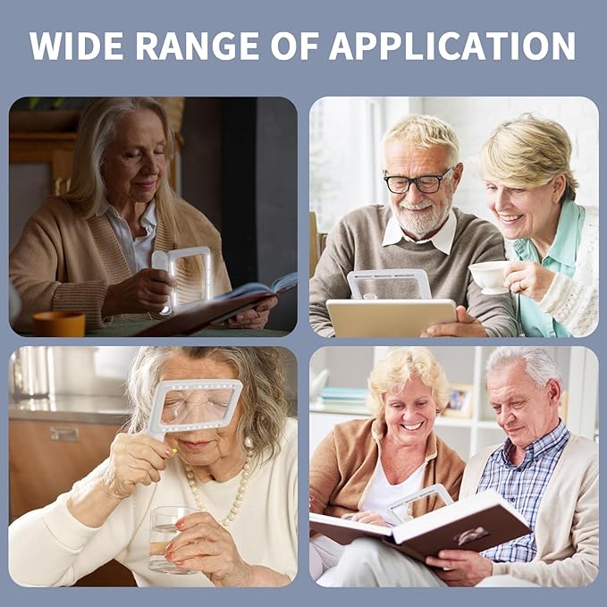 Magnifying Glass with Light, 5X 10X 45X Rechargeable Magnifier with 20 LED, 3 Light Modes Folding Lighted Magnifying Glass Handheld for Seniors Low Vision Reading (Gray & White)