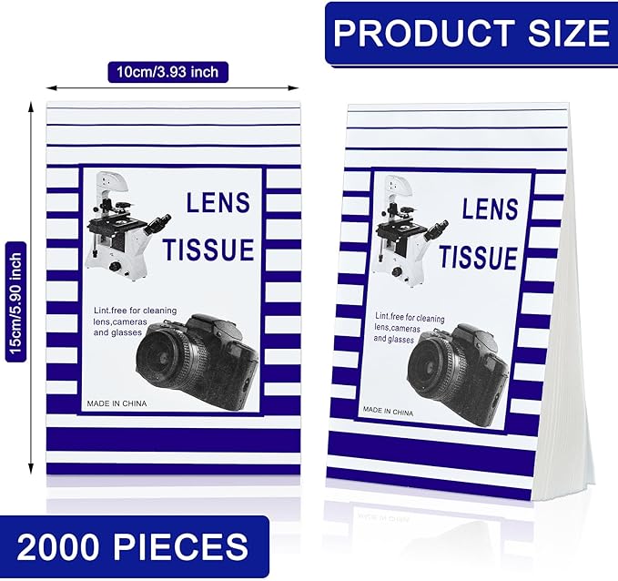 500 Pieces Lens Cleaning Paper Tissue and 2 Double Sided Cleaning Cloth-Lens - Image 3