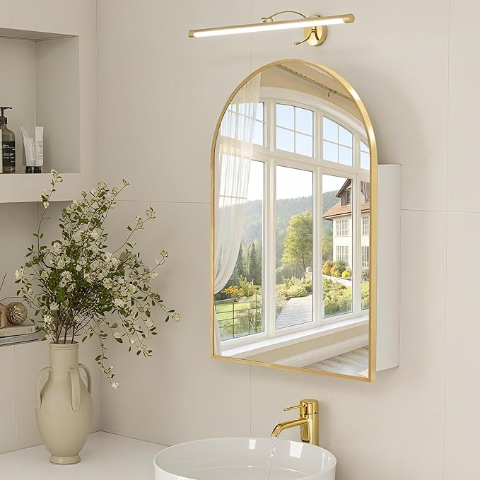 20 x 30 Medicine Cabinet with Mirror,Gold Bathroom Mirror with Storage,Metal Framed Medicine Cabinet Wall Mount with Adjustable Shelves for Bathroom Vanity Modern Farmhouse