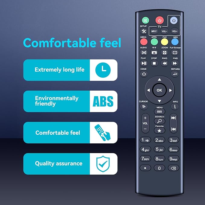 ZWP Replacement Remote Control Compatible for Digistream X2, DX3, DX4, DL4, DX4 Plus, DX5, DX5 Plus superBox, for Thorstream/NetMaster/SuperStream/Stream Android TV Set Top Box