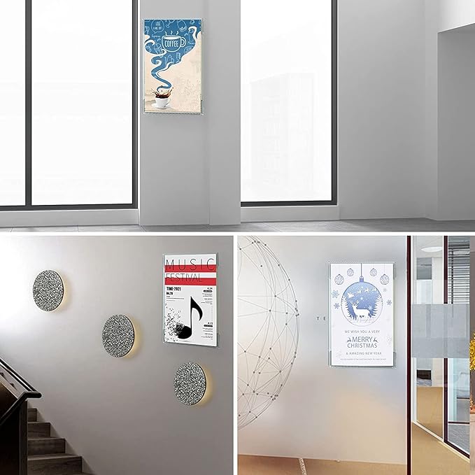 Dingelex 24 Pack Wall Mount Signs 8.5 x 11, Clear Plastic Picture Frames Bonus with Double Sided Tape, Perfect for Home, Office, Store - Vertical