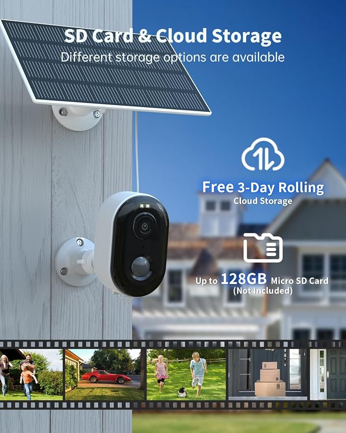 Security Cameras Wireless Outdoor, Solar Battery Powered 2k Color Night Vision - Image 7