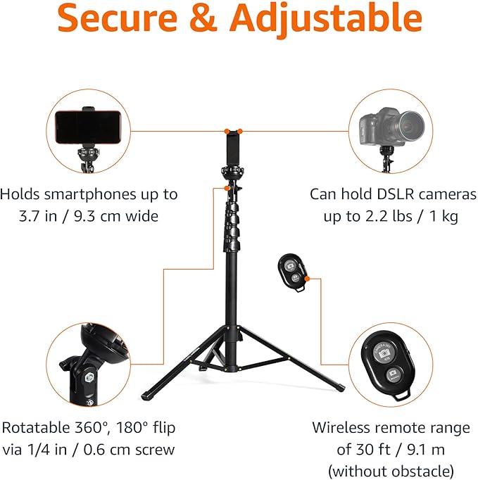 Amazon Basics 64-inch Extendable Tripod - Image 4