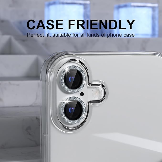Choiche Compatible for iPhone 16 /iPhone 16 Plus Camera Lens Protector Bling - Image 4