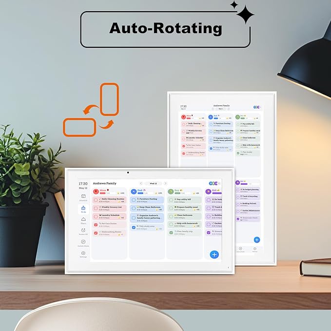 Digital Calendar, 10.1 Inch Wall Planner Electronic Calendar&Chore Chart,1080P Full HD Interactive Touchscreen Smart Touchscreen Interactive Display for Family Schedules – Wall Mount Included, Great for Organizing Your 2026 White