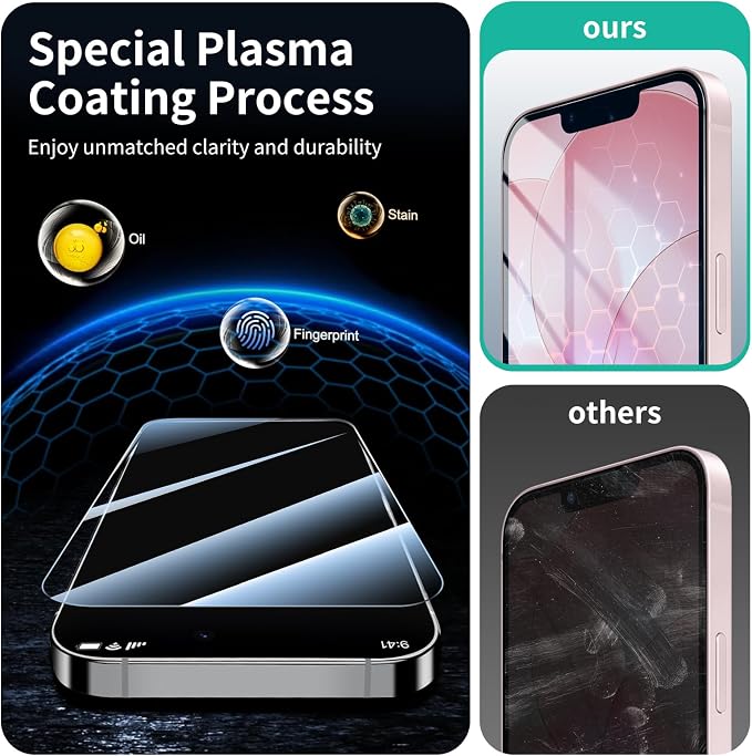 2+2-Pack Anti-Blue Light Tempered Glass Screen Protector & Camera Lens Protector - Image 7