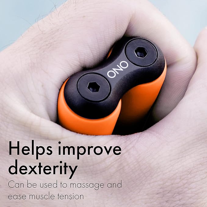 ONO Roller - Handheld Fidget Toy for Adults | Help Relieve Stress, Anxiety, Tension | Promotes Focus, Clarity | Compact, Portable Design (Orange, Junior Size - ABS Plastic)