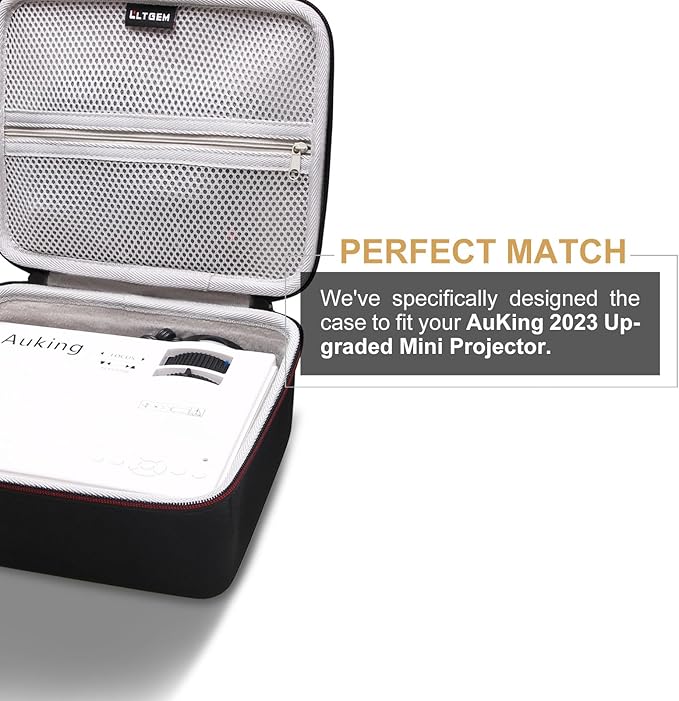 LTGEM Projector Case Compatible with AuKing Projector 2025/2024 Upgraded Mini Projector(Inside: 8.4"x7.2"x3.2"), Case Only