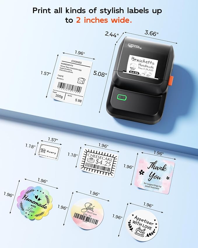 Ponek Label Maker Machine with Tape, M100 Address Barcode Label Printer - Image 7