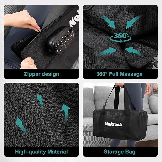 Nekteck Leg Compression Massager Recovery System, Cordless Foot and Leg Massager for Circulation and Pain Relief, Rechargeable Compression Boots with 6 Modes 4 Intensities, Legs Relaxation