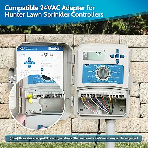 UPMMUD 12V/24VACIndoorLawn Sprinkler Controller Transformer for- 526500 635640 Controller，Hunter Lawn Sprinkler Controller PHC-600 PHC-1200 PHC-2400 Hydrawise WiFi Timers