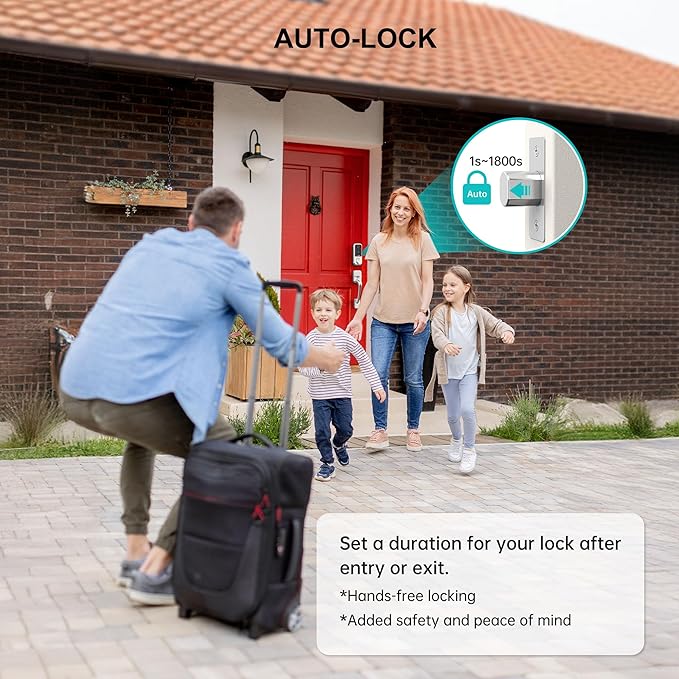 Hornbill WiFi Smart Lock Deadbolt, Keyless Entry Front Door Lock, Fingerprint Electronic Deadbolt Compatible with Alexa, Touchscreen Keypad Code Unlock for Home Office Hotel
