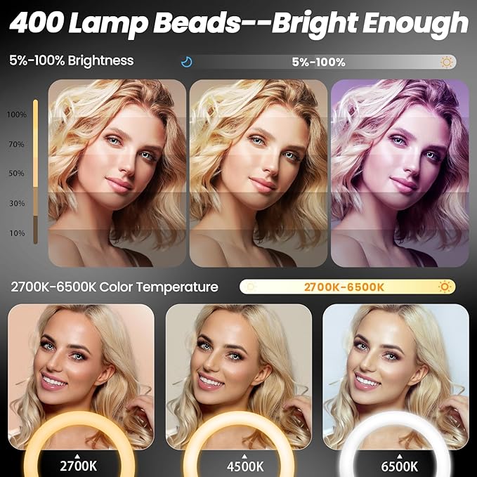 18" Foldable Ring Light with Stand - Image 4
