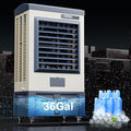 Landeagle 56″ Swamp Cooler Air Conditioner, 8979CFM Portable Evaporative Coolers with 35.5 Gal Tank,120°Oscillation, Outdoor Cooling Fan with Continuous Auto Fill for Patio Garage Industry Commercial