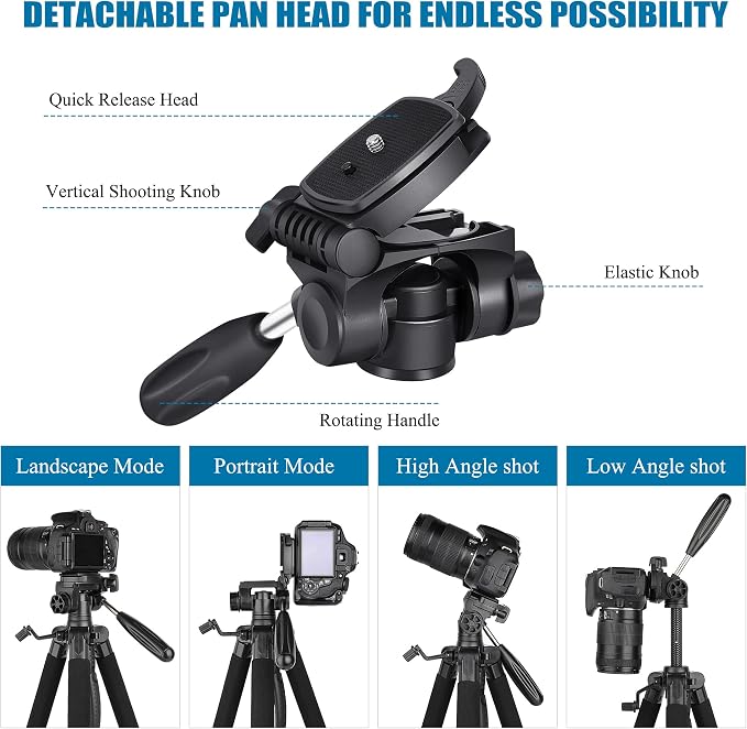 VICTIV 74” Camera Tripod, Tripod - Image 4