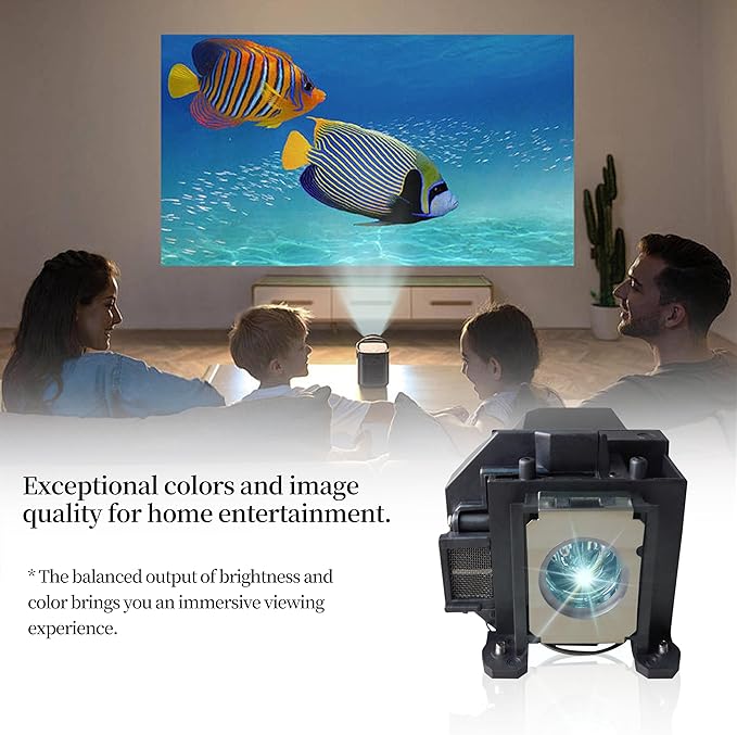 EL PLP57 Replacement Projector Lamp Bulb Compatible with Epson EPSON BrightLink 450Wi/455Wi/455WI-T, EB-440W, EB-455W, EB-460LW, EB-465i, H318A, H343A, H343B, H343C, PowerLite 450W/460 Projectors