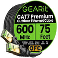 GEARit Cat7 Outdoor Ethernet Cable SFTP Shielded Foil Twisted Pair, Pure Copper by GEARit