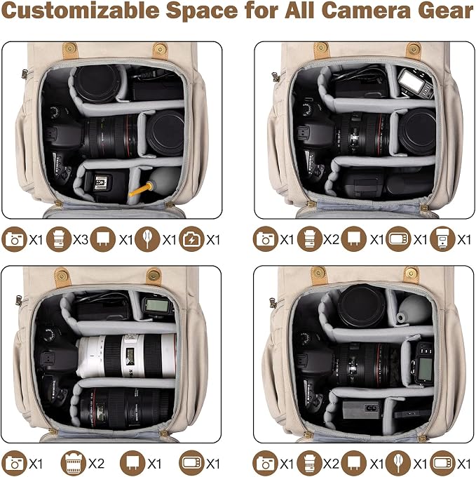 BAGSMART Camera Backpack, DSLR Camera Bag, Waterproof Camera Bag Backpack - Image 3