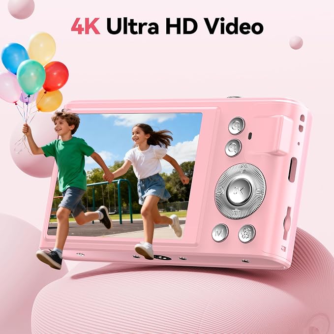 Digital Camera 4K for Kids: 48MP Pink Camera for Teens Photography - Image 2