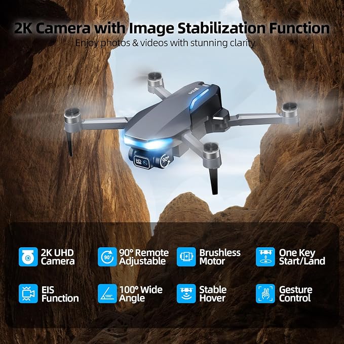 GPS Drone with Camera for Adults, 2K FPV Drone with 4.5" Screen Remote - Image 2