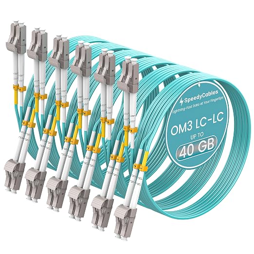 OM3 LC to LC Fiber Patch Cable, 10Gb/40Gb Multimode Duplex 50/125µm, LSZH 2.0mm by SpeedyCables