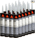 SIKA Sikaflex-221, Black, Multi-Purpose Polyurethane Sealant & Adhesive, Permanent Elastic Seal, Sandable/Paintable, NSF Approved for Drinking Water, 10.1 (Pack of 24)