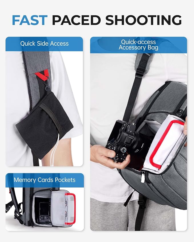 BAGSMART Camera Bag for DSLR, Waterproof Camera Backpacks for Photographers - Image 4