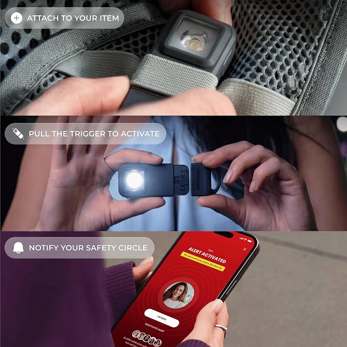 Pebblebee Halo Personal Safety Alarm | Loud Siren & Strobe Lights - Image 4