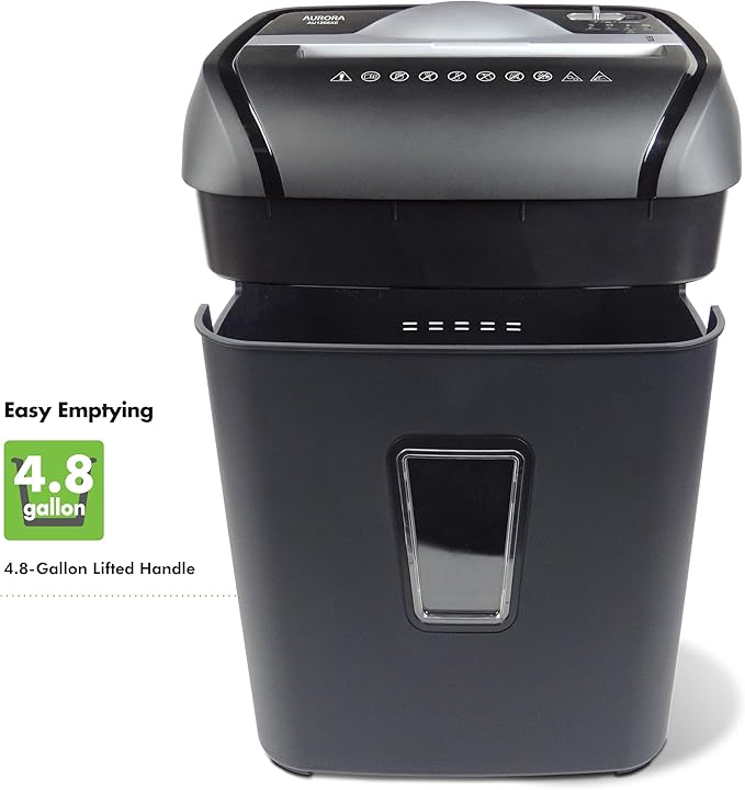 Aurora AU1208XE Anti-Jam 12-Sheet Crosscut Paper/Credit Card Shredder with 4.8 Gallon Wastebasket