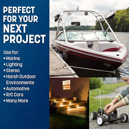 GS Power 50 Ft Duplex Marine Wire, 14 Gauge Wire, Oxygen-Free Tinned Copper 14 AWG Electrical Boat Wiring, Sheathed Copper Marine Grade Electrical Cable for Boat Automotive RV Camper Trailer