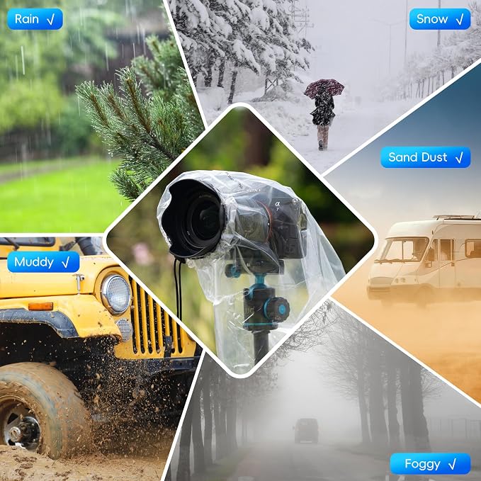 2 Pack Camera Rain Cover Clear Sleeve Protector - Image 3