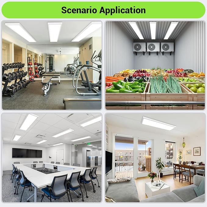 1x4 LED Flat Panel Light,Surface Mount Ceiling Light,5CCT 3000K/3800K/4500K/5200K/6000K Dimmable, 24W/30W/40W 5200LM Smooth Triac Dimming(10-100%), LED Light Fixture for Office Kitchen Garage,White