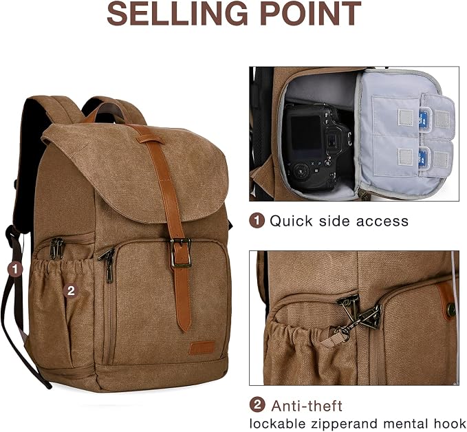 BAGSMART Camera Backpack, DSLR Camera Bag Backpacks - Image 4