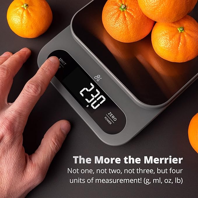 Greater Goods Digital Food Scale for Kitchen & Baking, 10kg/22lb High-Capacity Weight Scale with 1g Precision, Stainless Steel Platform, Hi-Def LCD, Ideal for Bread, Sourdough & Bulk Cooking