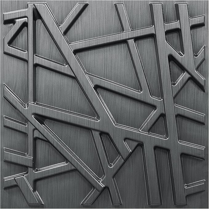 LEVOWAY 33 Pack 3D Wall Panels for Interior Wall Decor, 12''x12'' Brushed Silver Accent Textured Wall Panels, Wall Covering Panles for Living Room, Gaming Room, TV Background, Cover 32 Sq.Ft