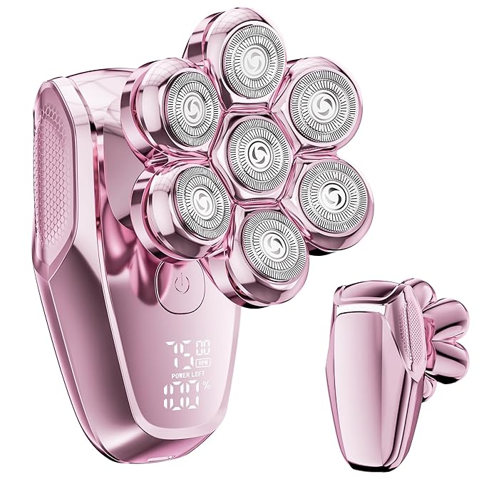 MALEGEBAZ Electric Razors for Women - 7D Electric Shaver for Women, IPX8 Waterproof with USB-C Fast Charge, LED Display, 2 Speeds & Magnetic Heads, Valentines Day Gifts for her