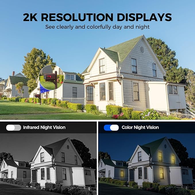 LITYMOL 2K 360° View Security Cameras Wireless Outdoor, Solar Cameras - Image 4