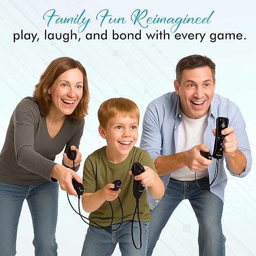Digital Dynasty 2 Pack Motion Plus Wii Controller with Nunchuks - Wii Remote with Nunchuks Compatible with Nintendo Wii & Wii U (Black)