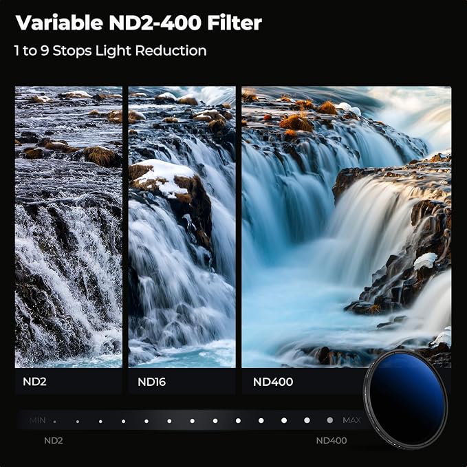 K&F CONCEPT 40.5mm Variable ND Lens Filter ND2-ND400 18 Multi-Layer Coatings - Image 3