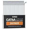Everest Ultra Slim Cat6a Ethernet Patch Cables 15ft Gray by EverestMediaSolutions
